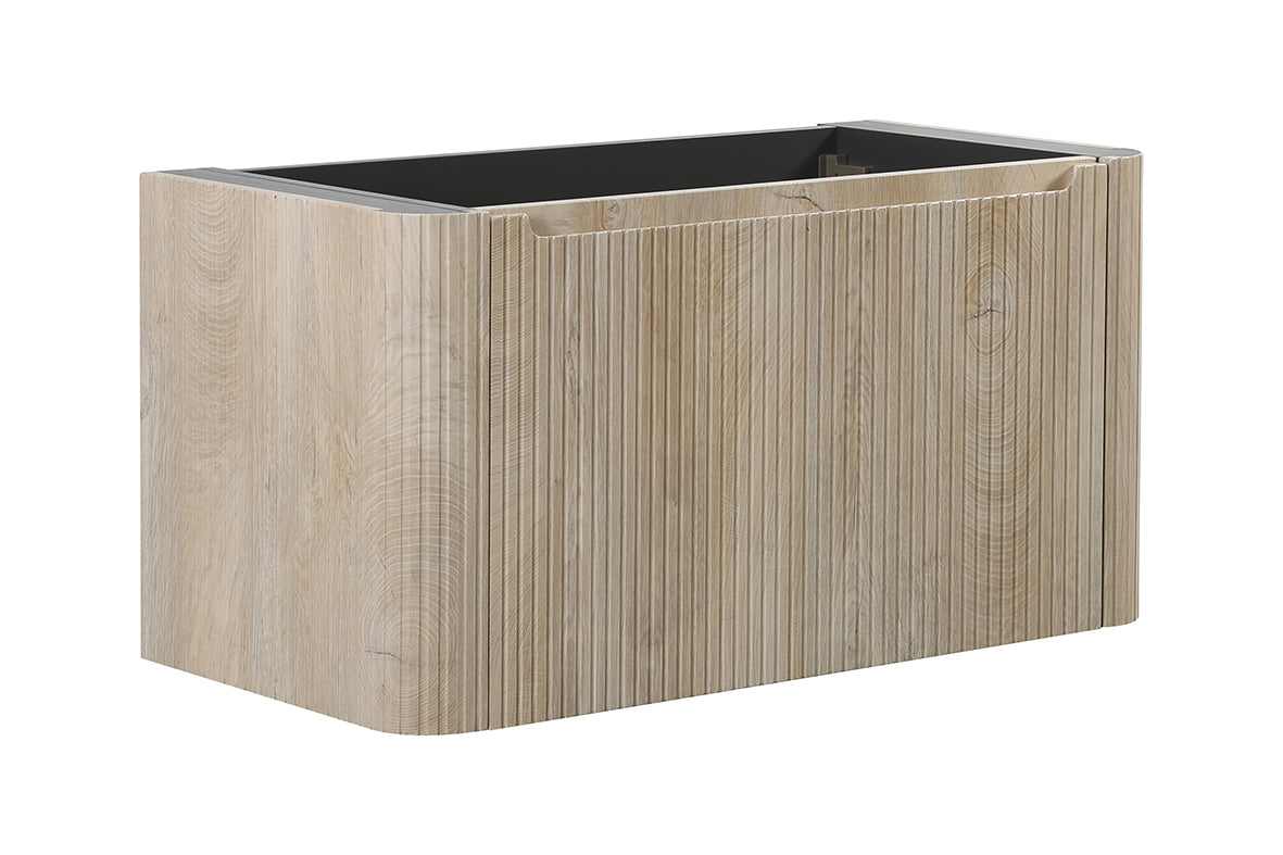 Sulora geribbelde onderkast 120x48cm licht eiken - detailfoto