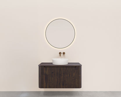 Sulora geribbelde onderkast 100x48cm walnoot