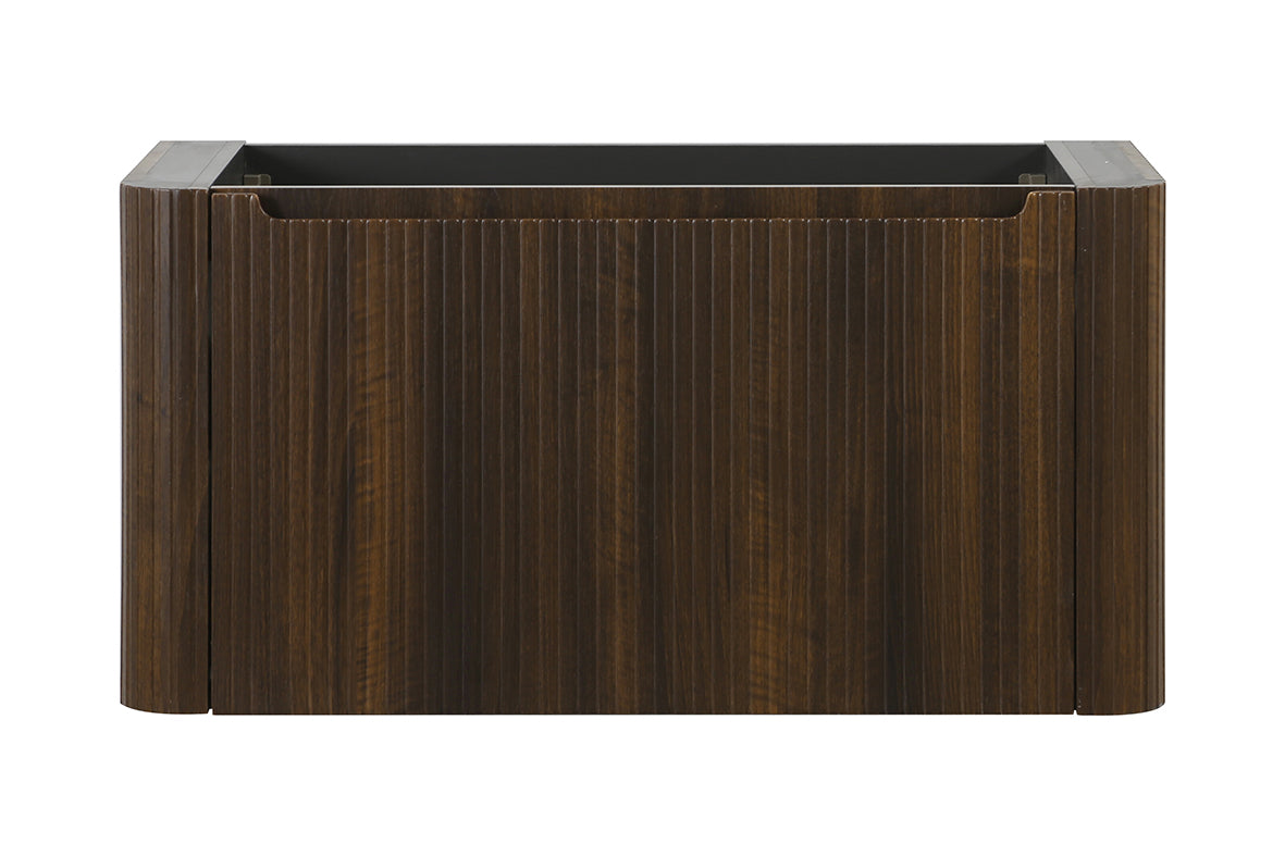 Sulora geribbelde onderkast 120x48cm walnoot - sfeerbeeld