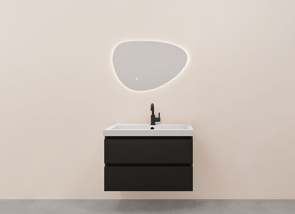 Alvara onderkast | 2 laden | 1 uitsparing | 80x46cm | Mat zwart