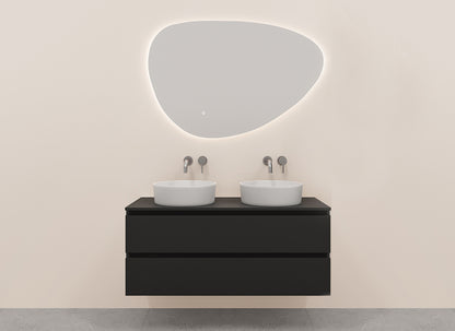 Alvara onderkast met 2 uitsparingen 120x46cm mat zwart