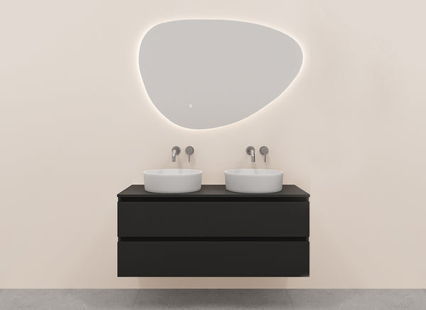 Alvara onderkast | 2 laden | 2 uitsparingen | 120x46cm | Mat zwart