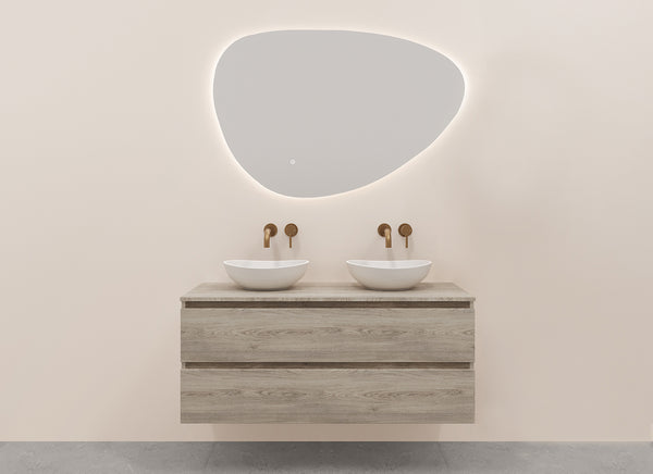 Alvara onderkast | 2 laden | 2 uitsparingen | 120x46cm | Grijs eiken