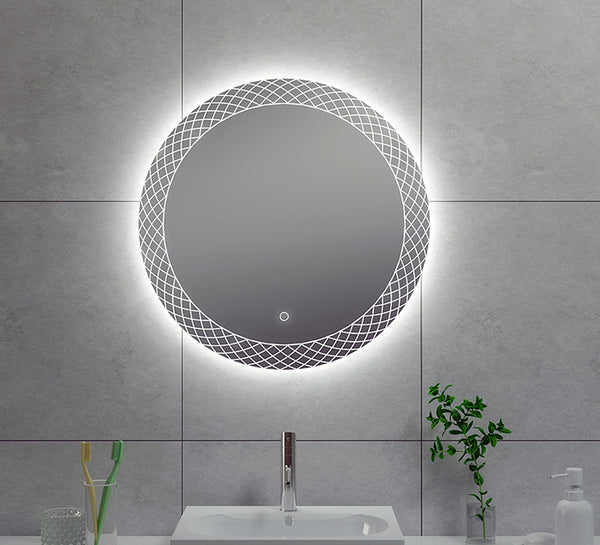 Espejo decorativo redondo de 60 cm con LED, regulable