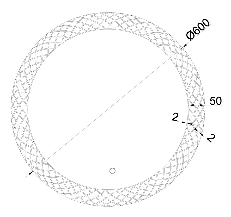 Deco spiegel 60 cm rond met LED, dimbaar - WDtegels