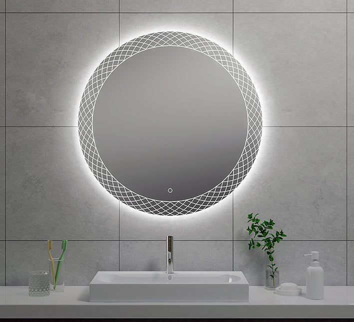 Deco spiegel rond met LED, dimbaar 80 cm - WDtegels