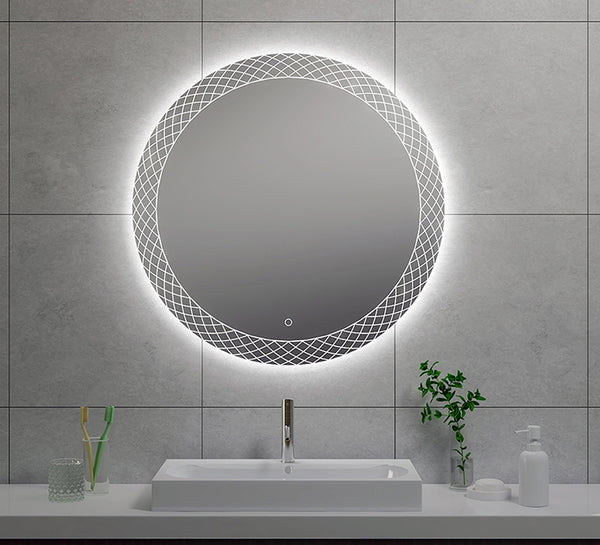 Espejo decorativo de 80 cm redondo con LED, regulable