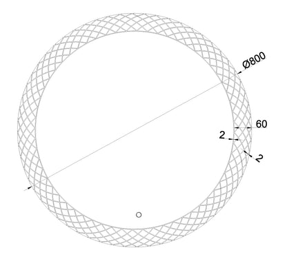 Deco spiegel 80 cm rond met LED, dimbaar - WDtegels