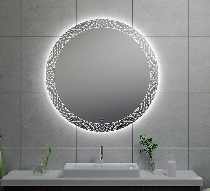 Deco spiegel rond met LED, dimbaar 100 cm - WDtegels