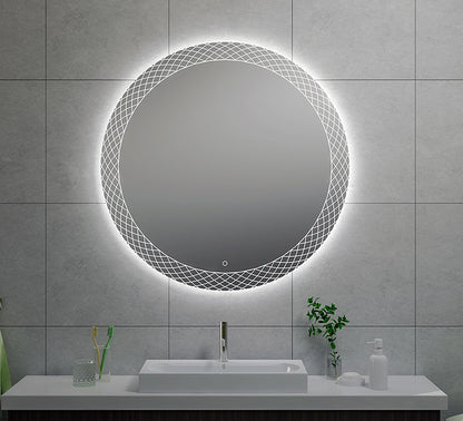 Deco spiegel rond met LED, dimbaar 100 cm - WDtegels