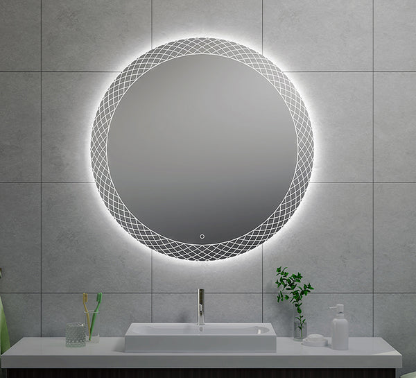 Espejo decorativo de 100 cm redondo con LED, regulable