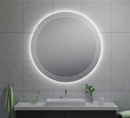 Deco spiegel rond met LED, dimbaar 120 cm - WDtegels
