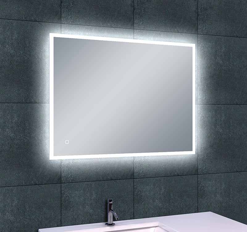 Quatro spiegel rechthoek met LED, dimbaar en spiegelverwarming 70 x 50 cm - WDtegels