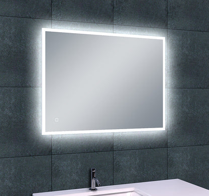 Quatro spiegel rechthoek met LED, dimbaar en spiegelverwarming 70 x 50 cm - WDtegels