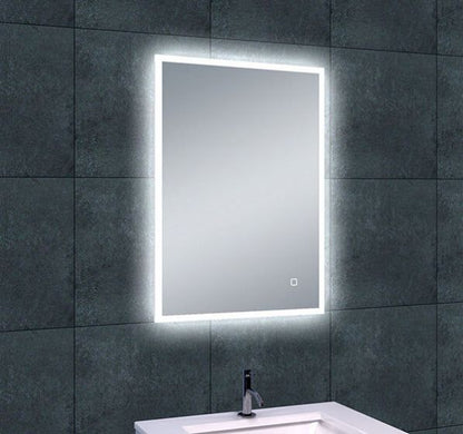 Quatro spiegel rechthoek met LED, dimbaar en spiegelverwarming 70 x 50 cm - WDtegels