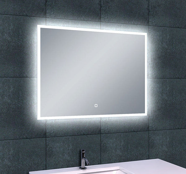 Quatro mirror 80 x 60 cm rectangular with LED, dimmable, and mirror heating
