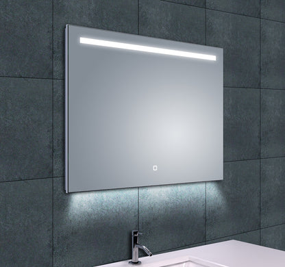 Ambi one spiegel rechthoek met LED, dimbaar en spiegelverwarming 80 x 60 cm - WDtegels