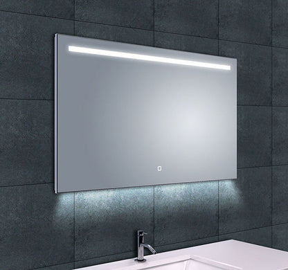 Ambi one spiegel rechthoek met LED, dimbaar en spiegelverwarming 100 x 60 cm - WDtegels