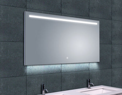 Ambi one spiegel rechthoek met LED, dimbaar en spiegelverwarming 120 x 60 cm - WDtegels