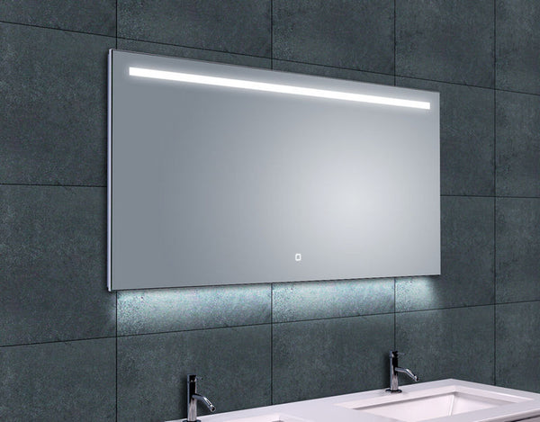 Ambi one mirror 120 x 60 cm rectangular with LED, dimmable and mirror heating