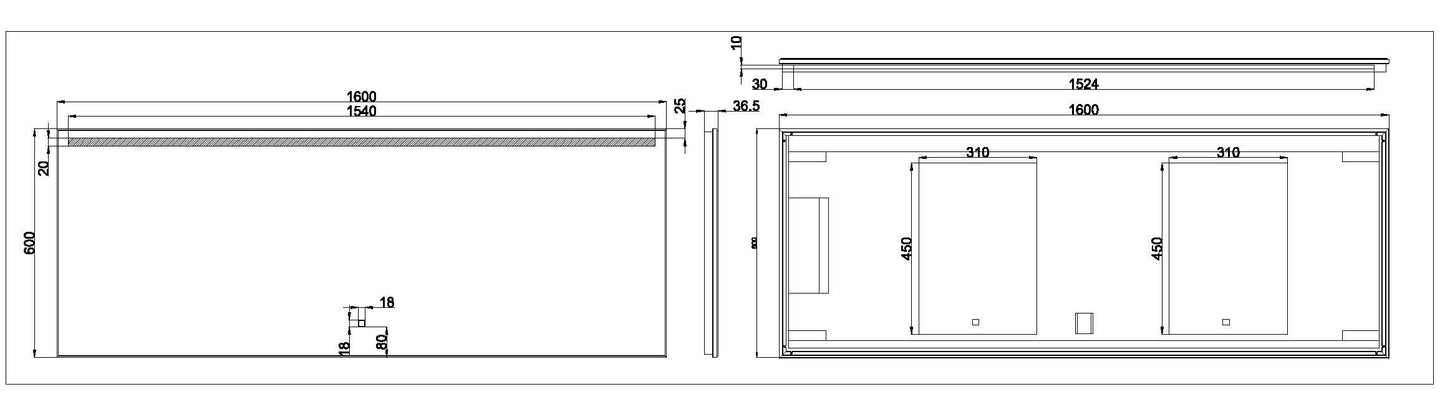 Ambi one spiegel 160 x 60 cm rechthoek met LED, dimbaar en spiegelverwarming - WDtegels