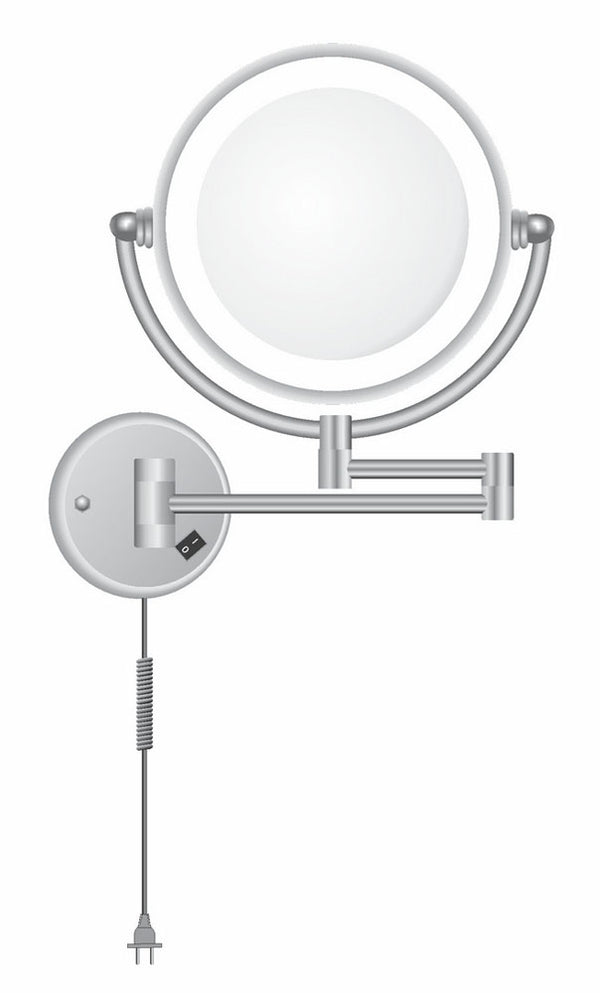 Wiesbaden wall shaving mirror with LED lighting