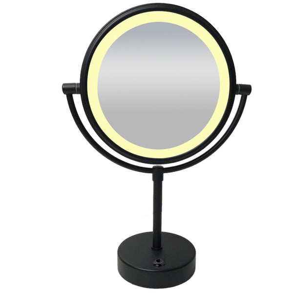 Wiesbaden standing shaving mirror LED battery-operated matte black