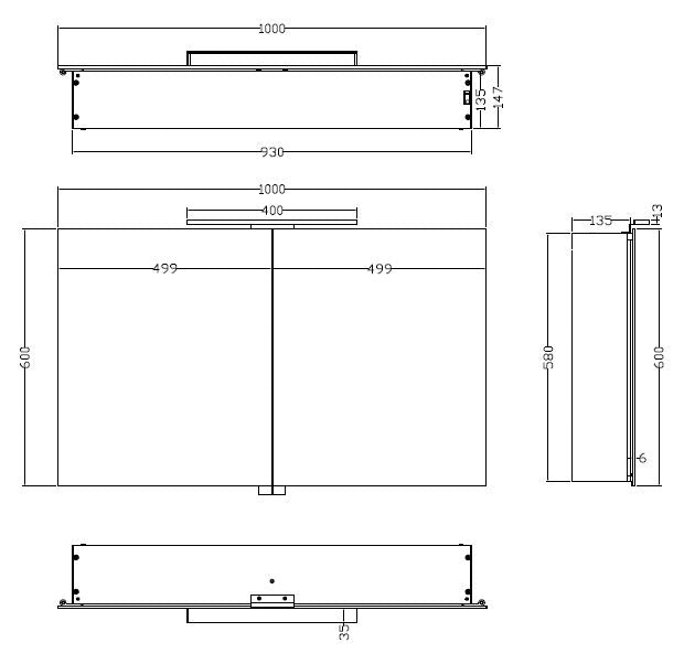 Wiesbaden Luxe spiegelkast +Led verlichting 100x60x14cm - WDtegels