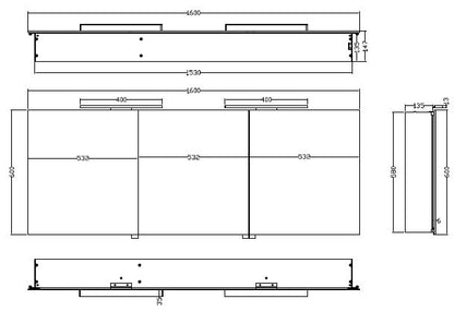 Wiesbaden Luxe spiegelkast +Led verlichting 160x60x14cm - WDtegels