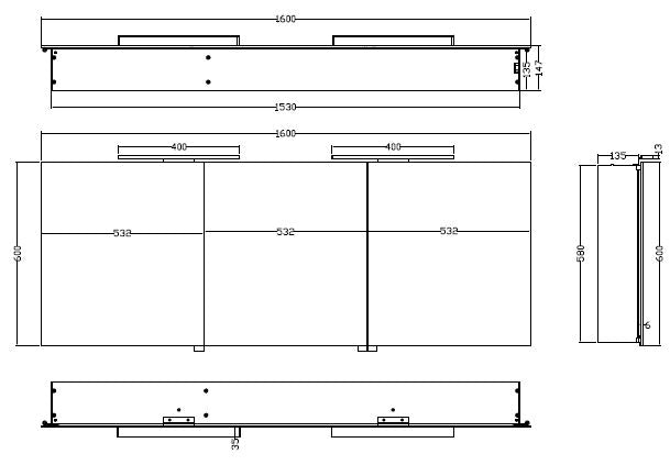 Wiesbaden Luxe spiegelkast +Led verlichting 160x60x14cm - WDtegels