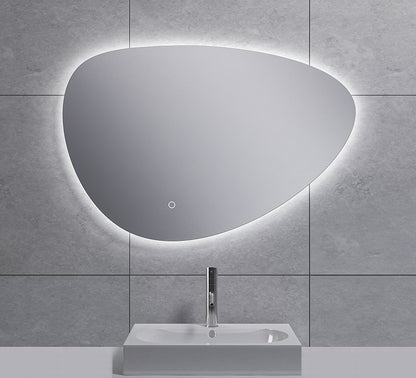 Uovo spiegel ovaal met LED, dimbaar en spiegelverwarming 80 cm - WDtegels