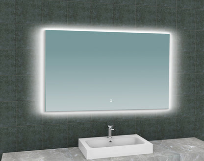 Soul spiegel rechthoek met LED, dimbaar en spiegelverwarming 120 x 80 cm - WDtegels