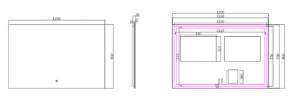 Soul spiegel 120 x 80 cm rechthoek met LED, dimbaar en spiegelverwarming - WDtegels