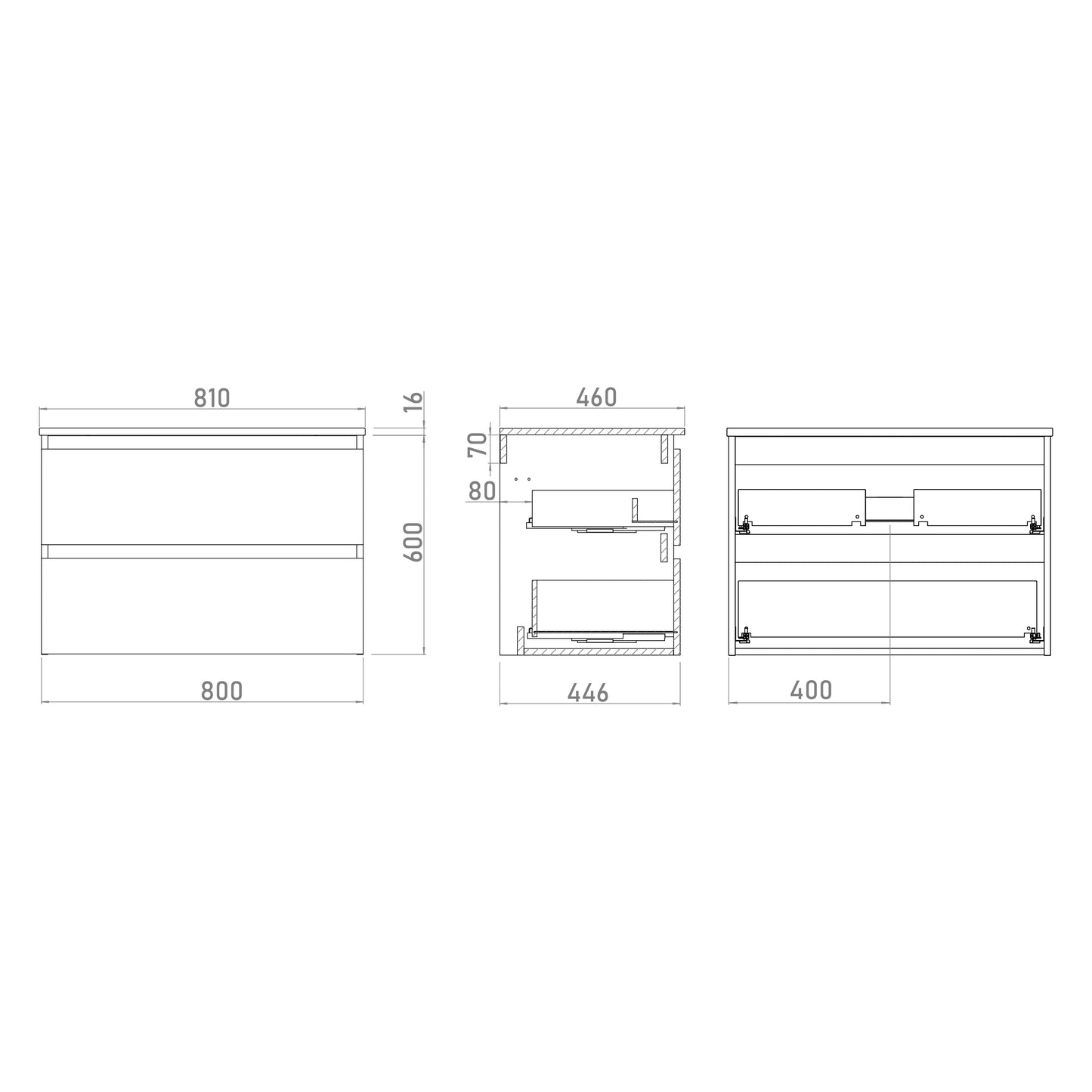 SEPHIA badmeubelset 80cm - mat wit - WDtegels