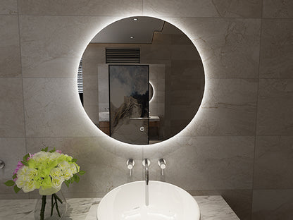 Giro ronde badkamerspiegel 80cm met LED-verlichting