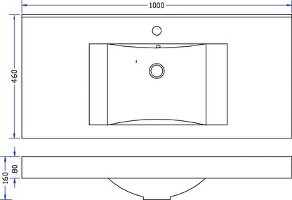 Wiesbaden Tigris loose artificial marble washbasin 100x46 white