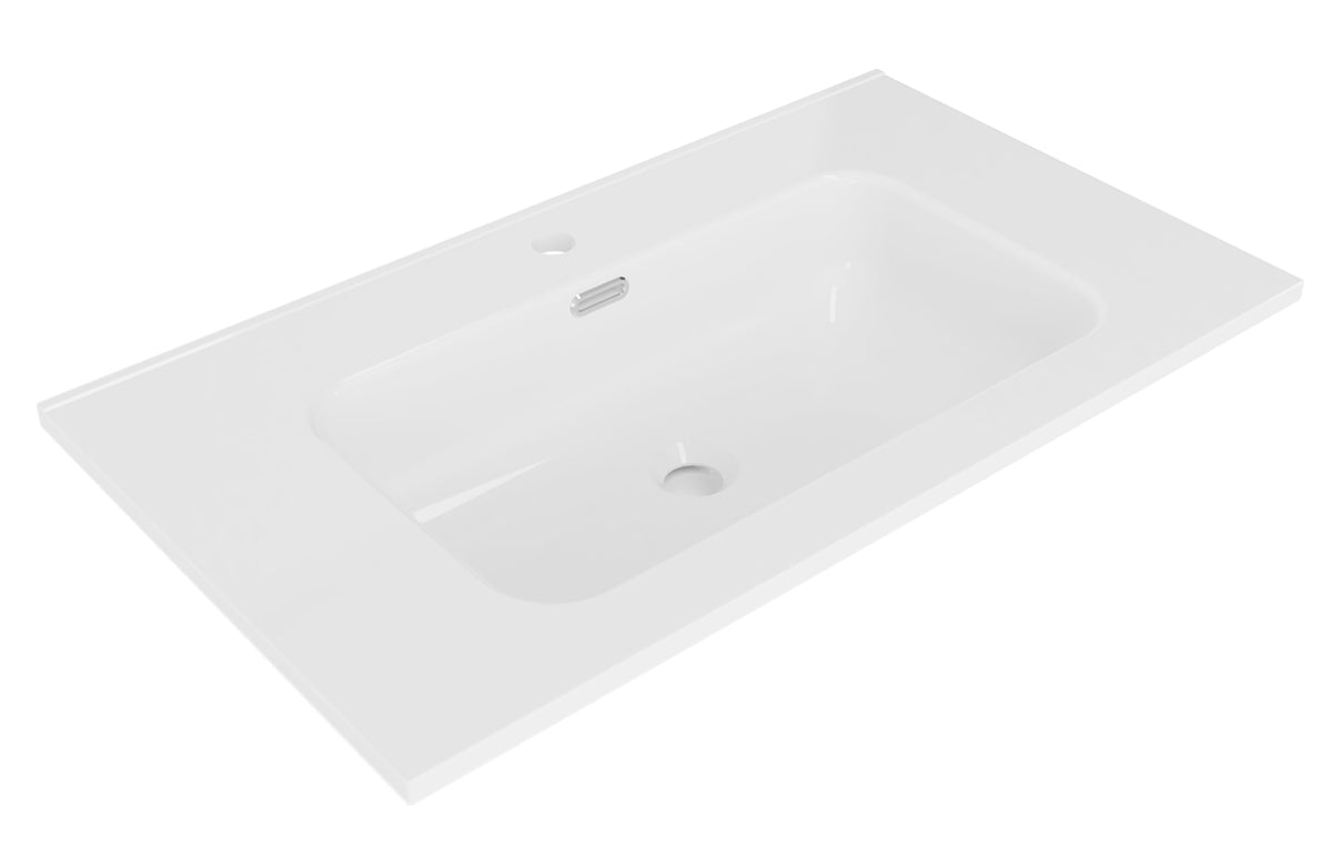 Bajo meubelwastafel 80 x 46 x 1,8 cm keramiek glans wit
