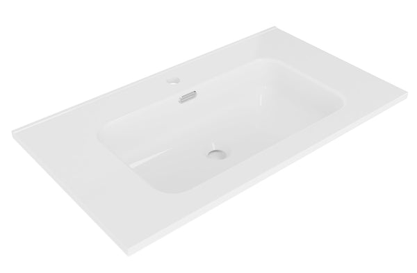 Bajo meubelwastafel | 100x46x1,8cm | 1 kraangat | Keramiek glans wit