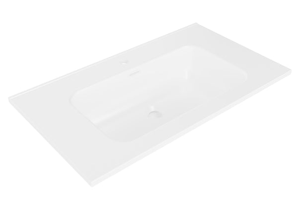 Bajo meubelwastafel | 80x46x1,8cm | 1 kraangat | Keramiek mat wit