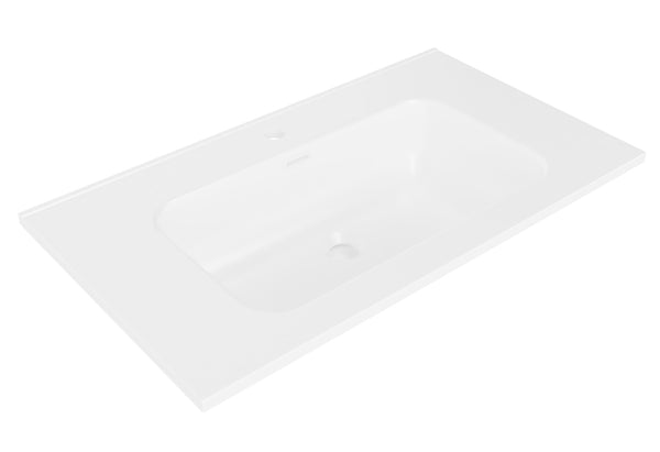 Bajo meubelwastafel | 100x46x1,8cm | 1 kraangat | Keramiek mat wit