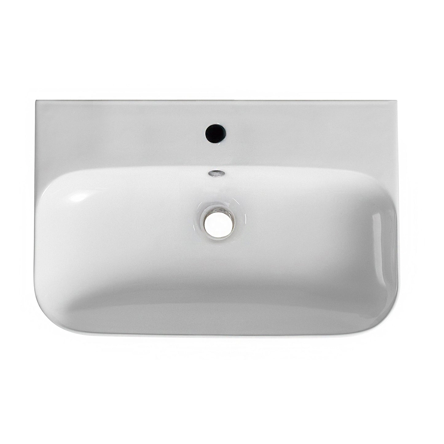 Finta vrijhangende wastafel 65,5 x 42 x 16,5 cm keramiek glans wit - WDtegels