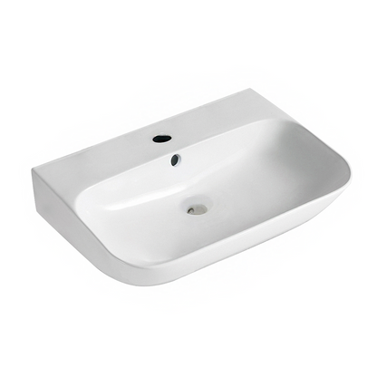 Finta vrijhangende wastafel 65,5 x 42 x 16,5 cm keramiek glans wit - WDtegels