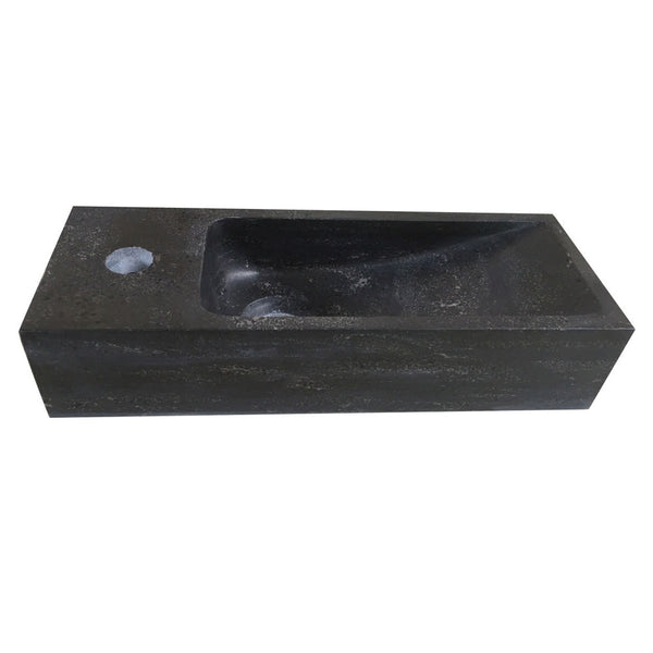 Fuente rústica a la izquierda | 38x14x8cm | Piedra azul pulida