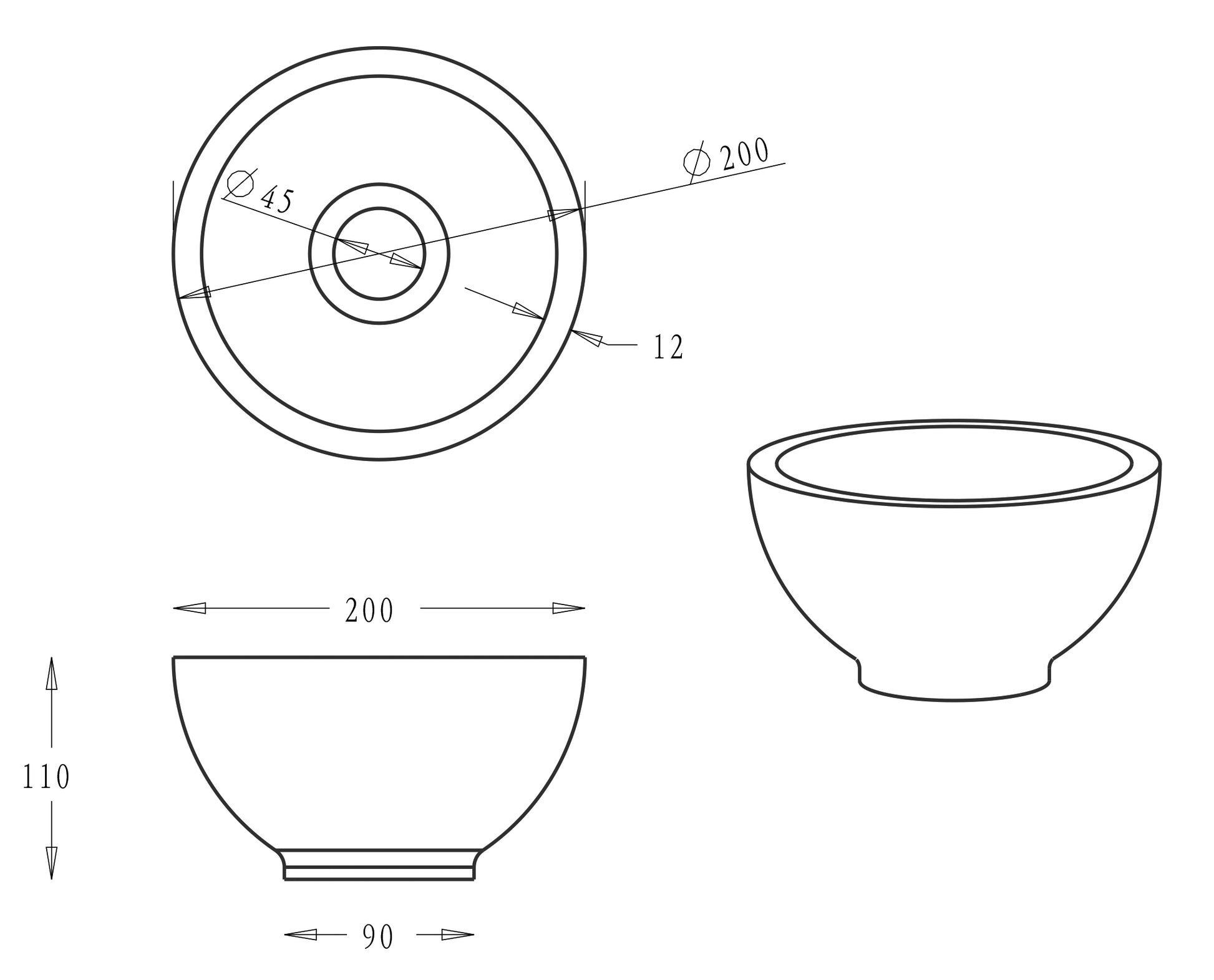 B-stone opzetwastafel 20 cm 8719956082856