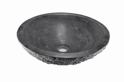 Raw waskom rond hamerslag 42x14 cm hardsteen gezoet - WDtegels