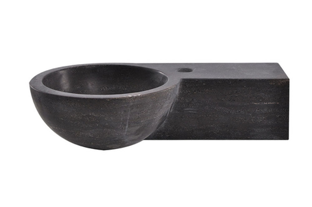 Raw fontein rechts rond 40x23x10 cm hardsteen gezoet - WDtegels