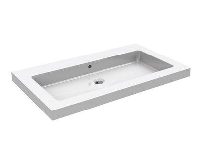 Kera wastafel enkel zonder kraangat 60x46x5 cm keramiek glans wit - WDtegels
