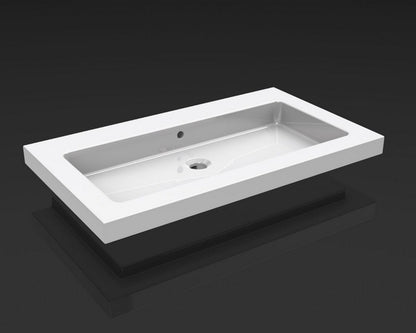 Kera wastafel enkel zonder kraangat 60x46x5 cm keramiek glans wit - WDtegels