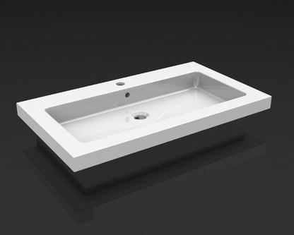 Kera wastafel enkel met 1 kraangat 60x46x5 cm keramiek glans wit - WDtegels