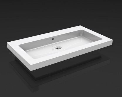 Kera wastafel enkel zonder kraangat 80x46x5 cm keramiek glans wit - WDtegels